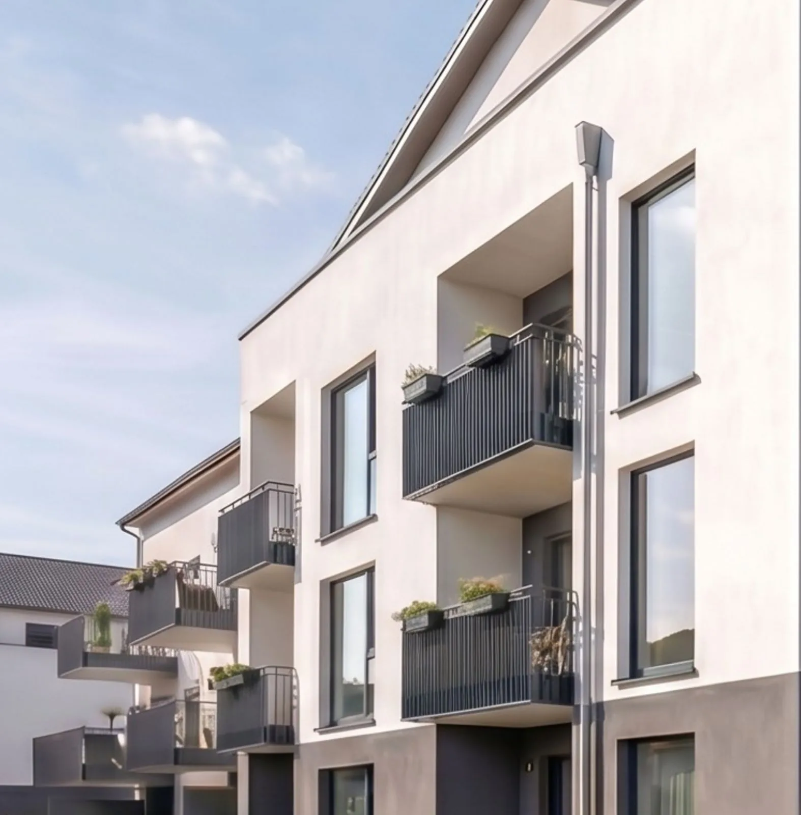 Visualisierung: Balkone der Wohnhäuser AM GOLDBACH