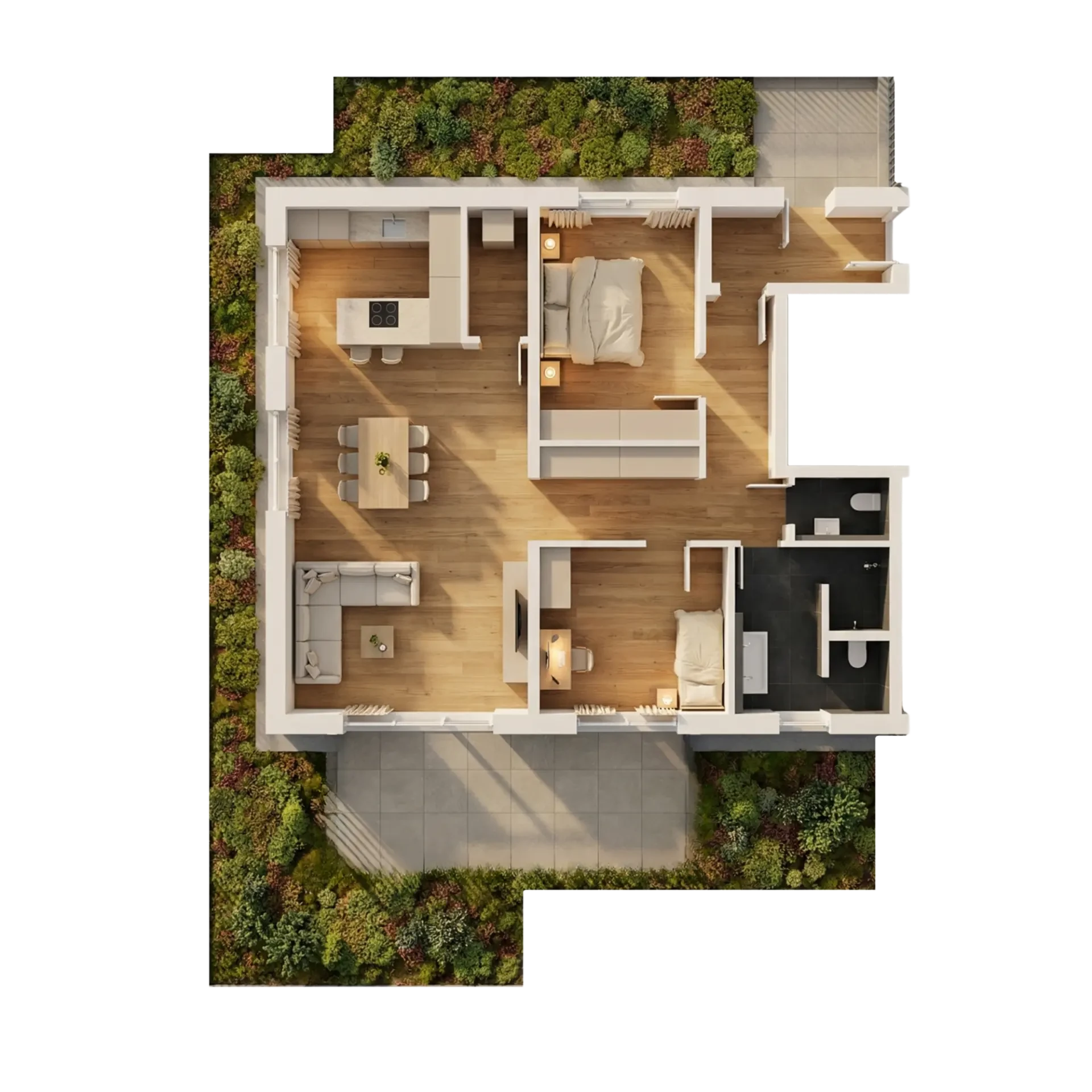Grundriss-Visualisierung einer klassischen Wohnung AM GOLDBACH